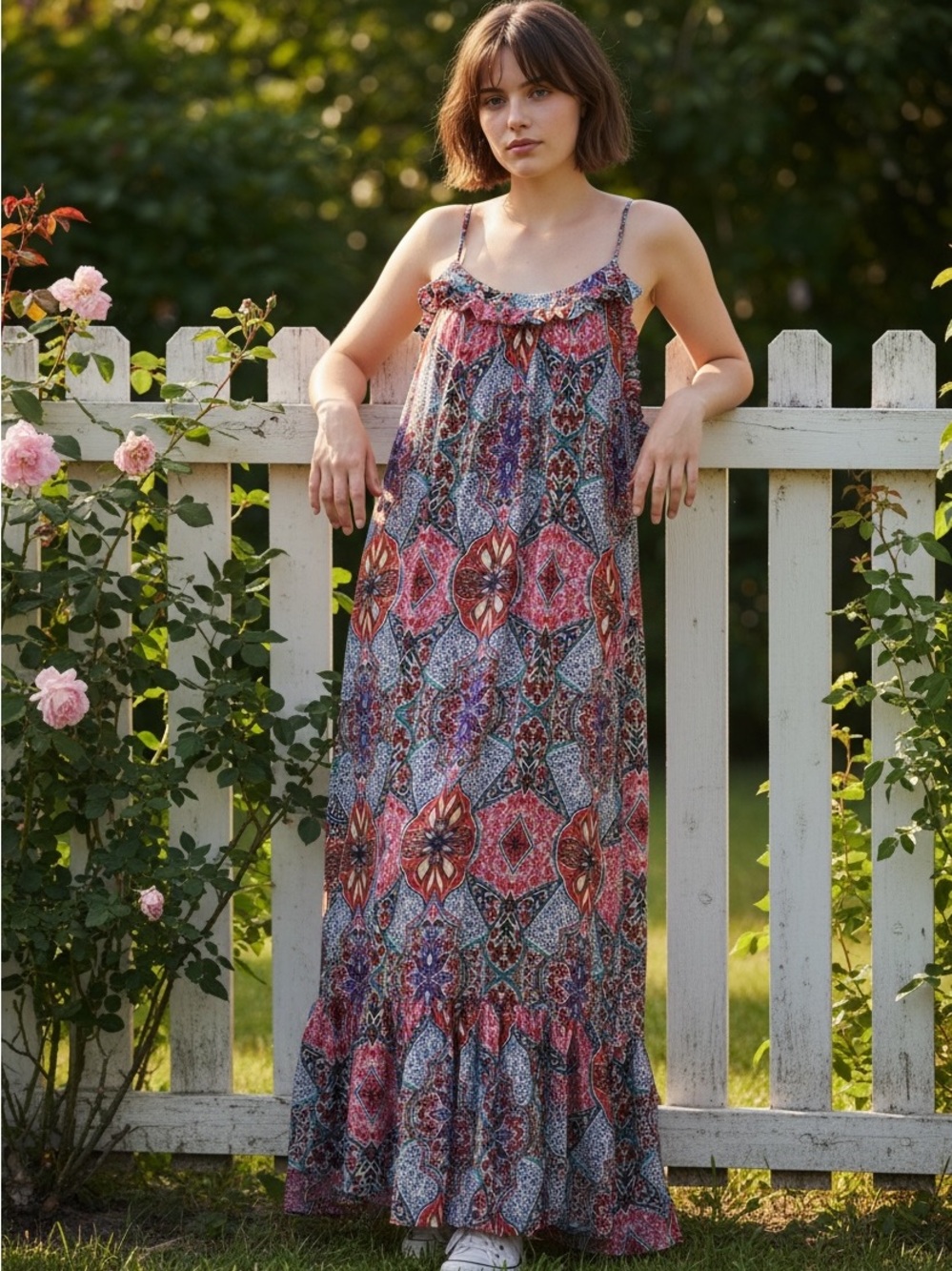 GAP Floral Maxi Dress with Spaghetti Straps